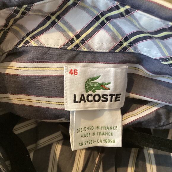 Men’s Sze 46 Lacoste Long Sleeve Button Down Shirt-Excellent Preowned Condition - Picture 4 of 5